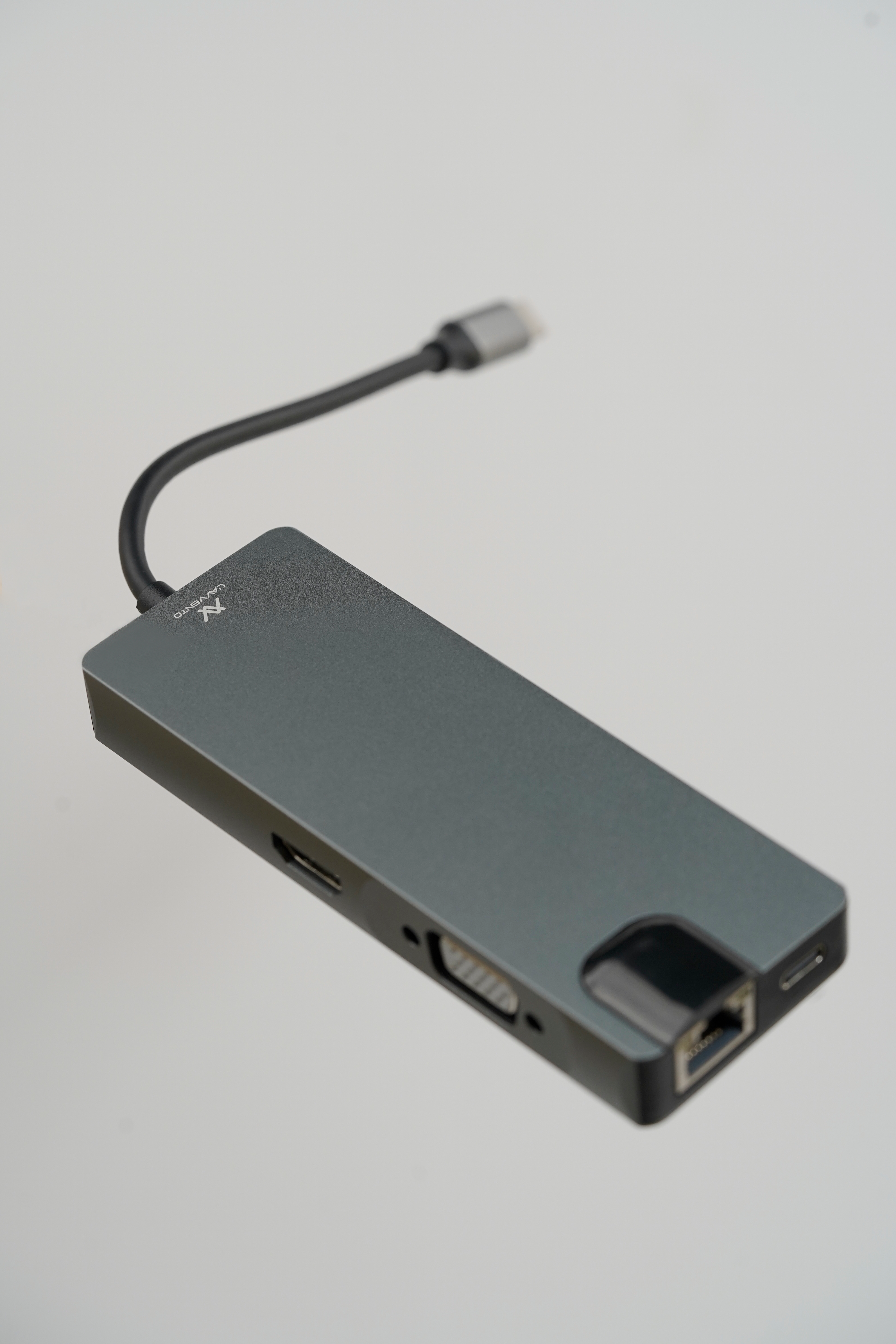 L'avvento Type-C Hub 8in 1, 2 USB 3.0, HDMI 4K, VGA, TF Card, RJ45, 87W PD Power Output