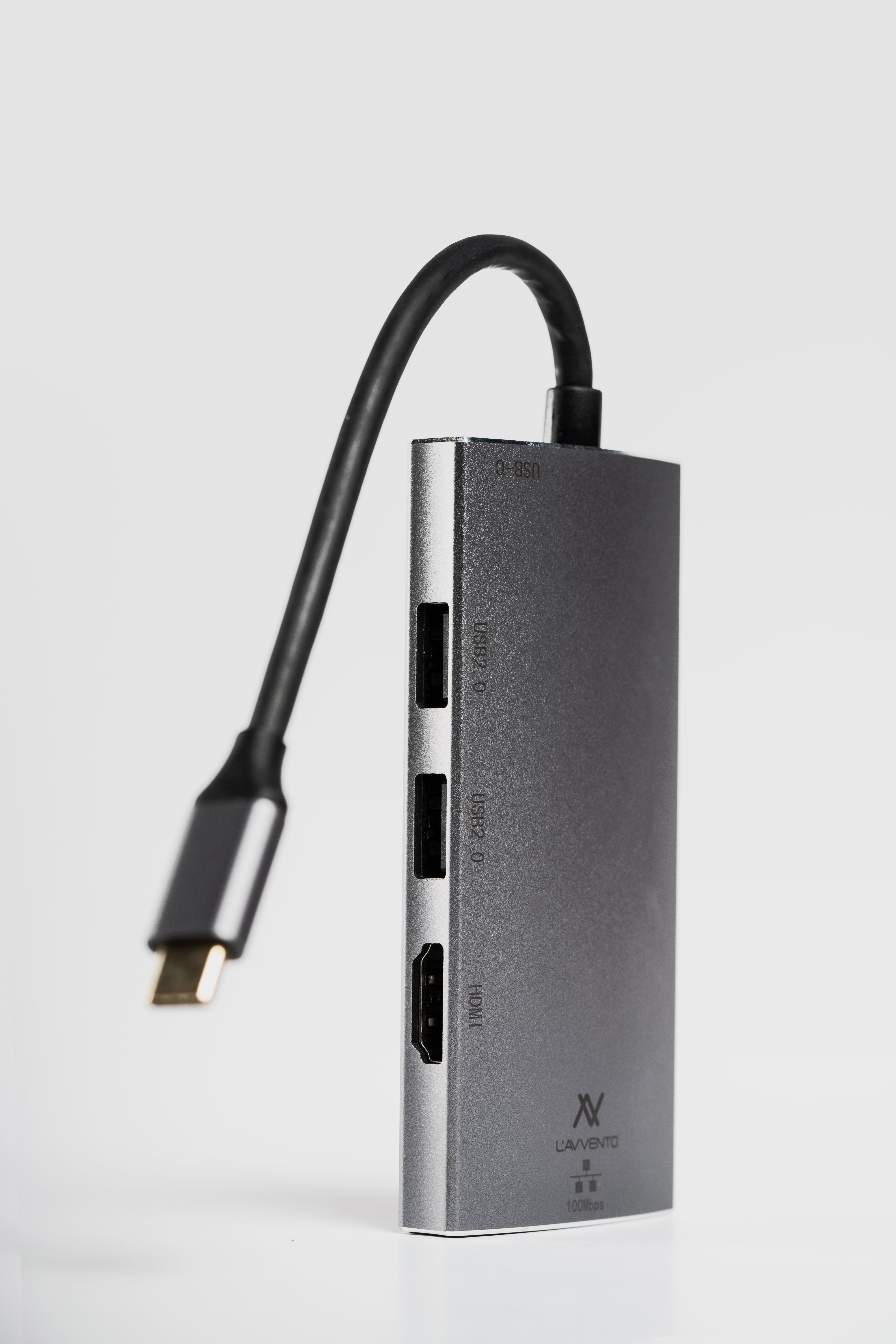 L'avvento Type-C Hub 5in 1, 2 USB 2.0, HDMI 4K, RJ45, 87W PD Power Output