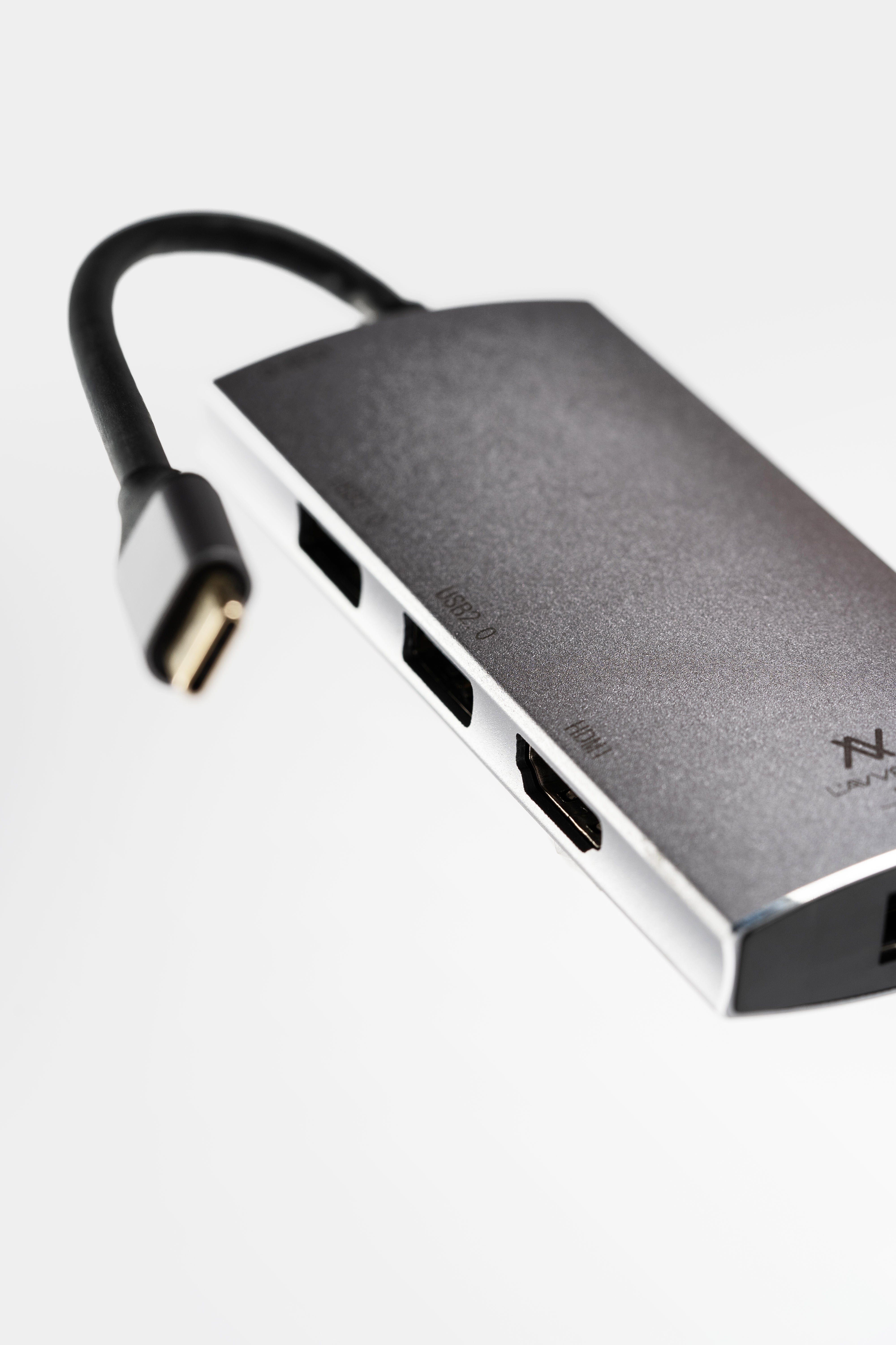 L'avvento Type-C Hub 5in 1, 2 USB 2.0, HDMI 4K, RJ45, 87W PD Power Output