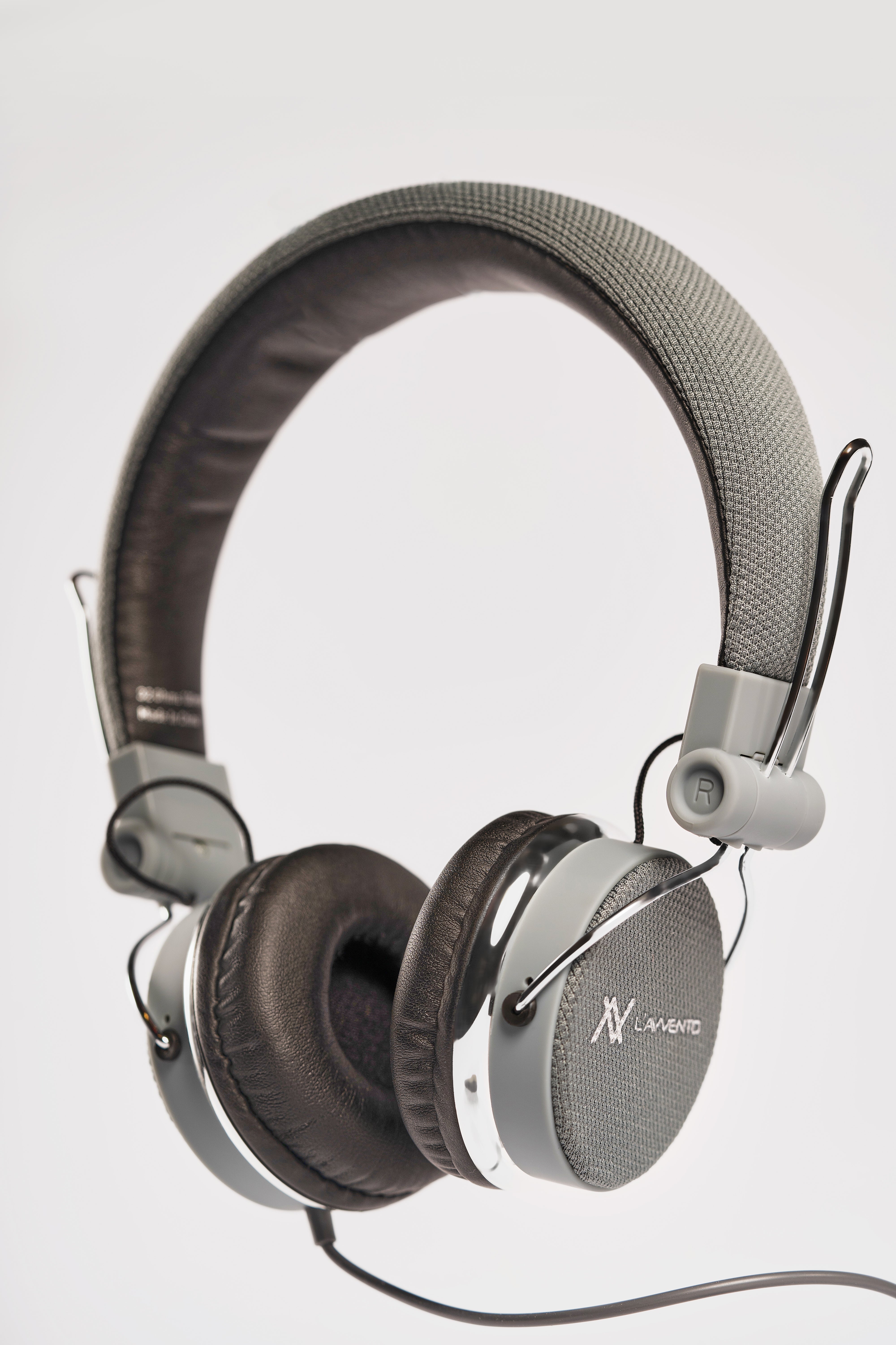 L'avvento Headphone , New Design 3.5mm Stereo Golden plug and High Quality 1.5M cable, With 40mm Speaker Driver - Gray
