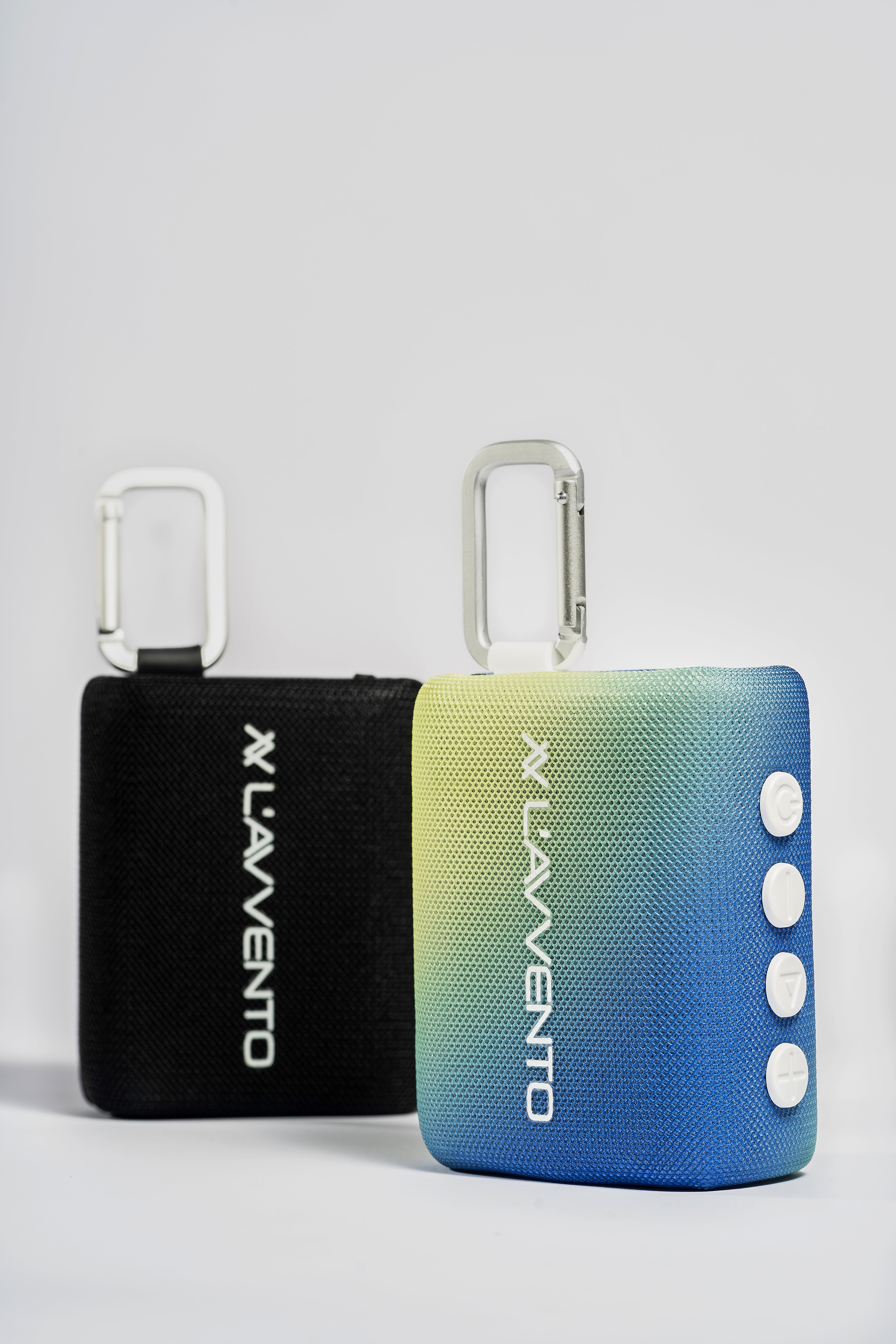 L'avvento Waterproof Speaker IPX7, 5.5W, 1500mAh, TWS, Voice Assistance, Metal Carabiner, Gradient Blue