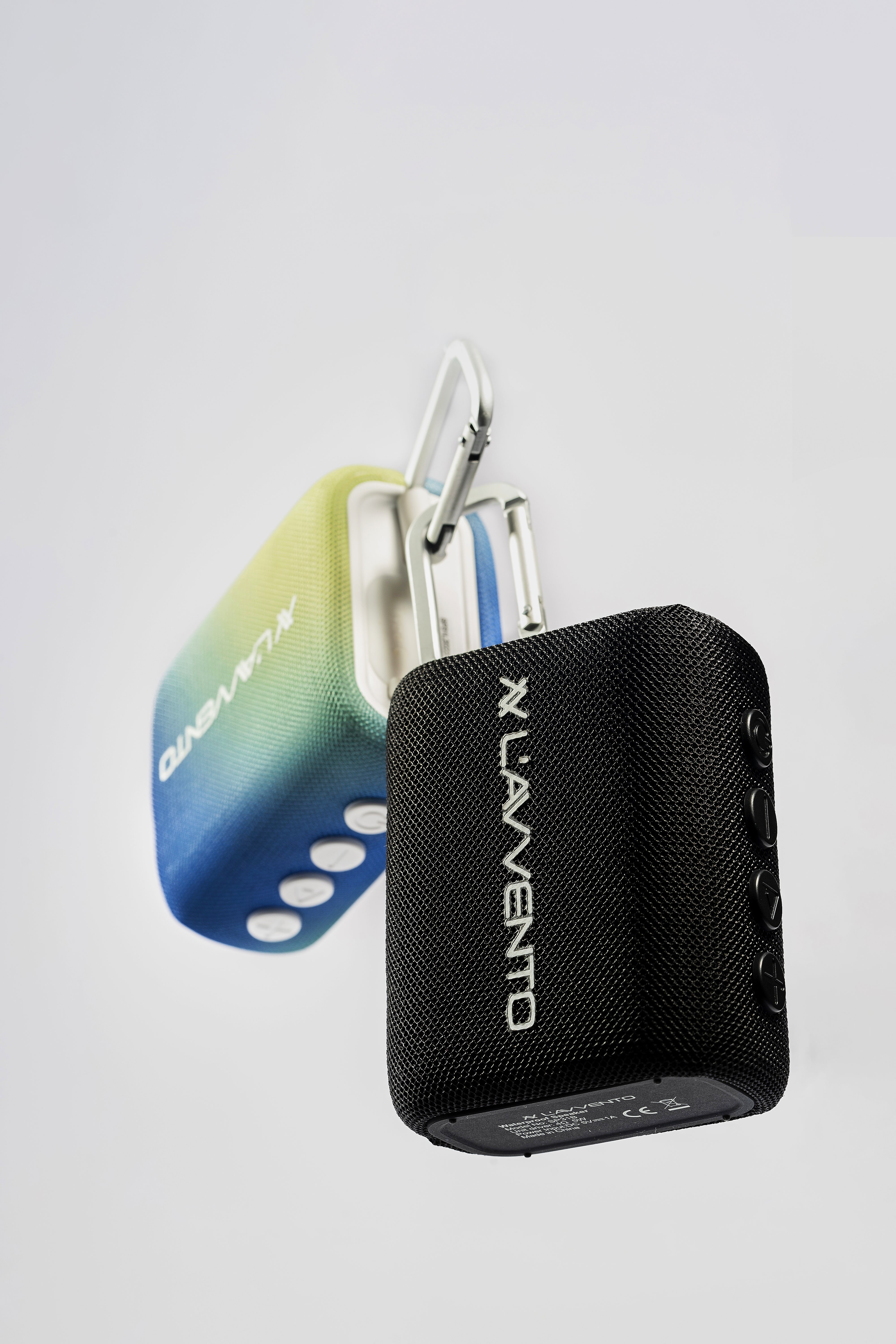 L'avvento Waterproof Speaker IPX7, 5.5W, 1500mAh, TWS, Voice Assistance, Metal Carabiner, Gradient Blue