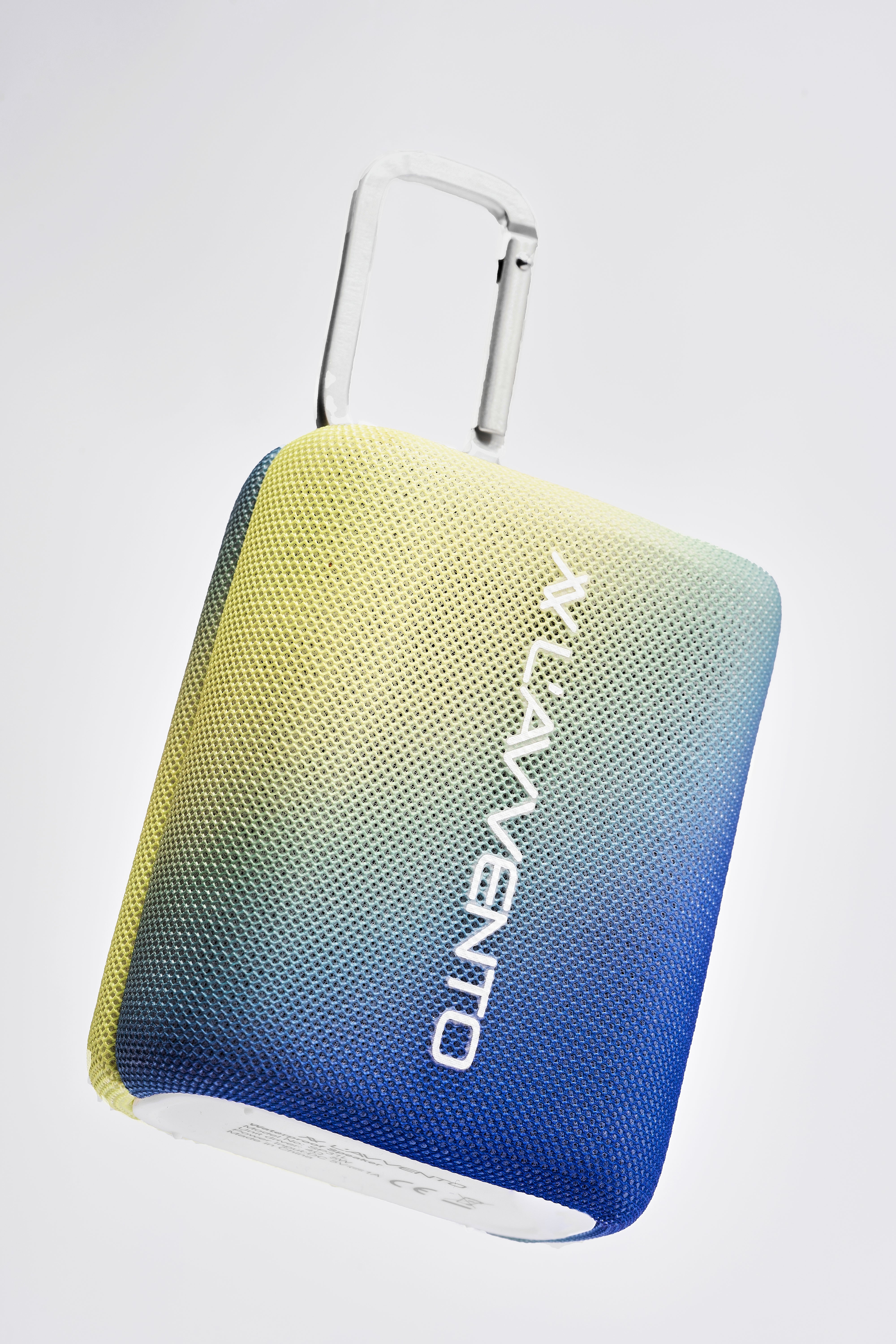 L'avvento Waterproof Speaker IPX7, 5.5W, 1500mAh, TWS, Voice Assistance, Metal Carabiner, Gradient Blue