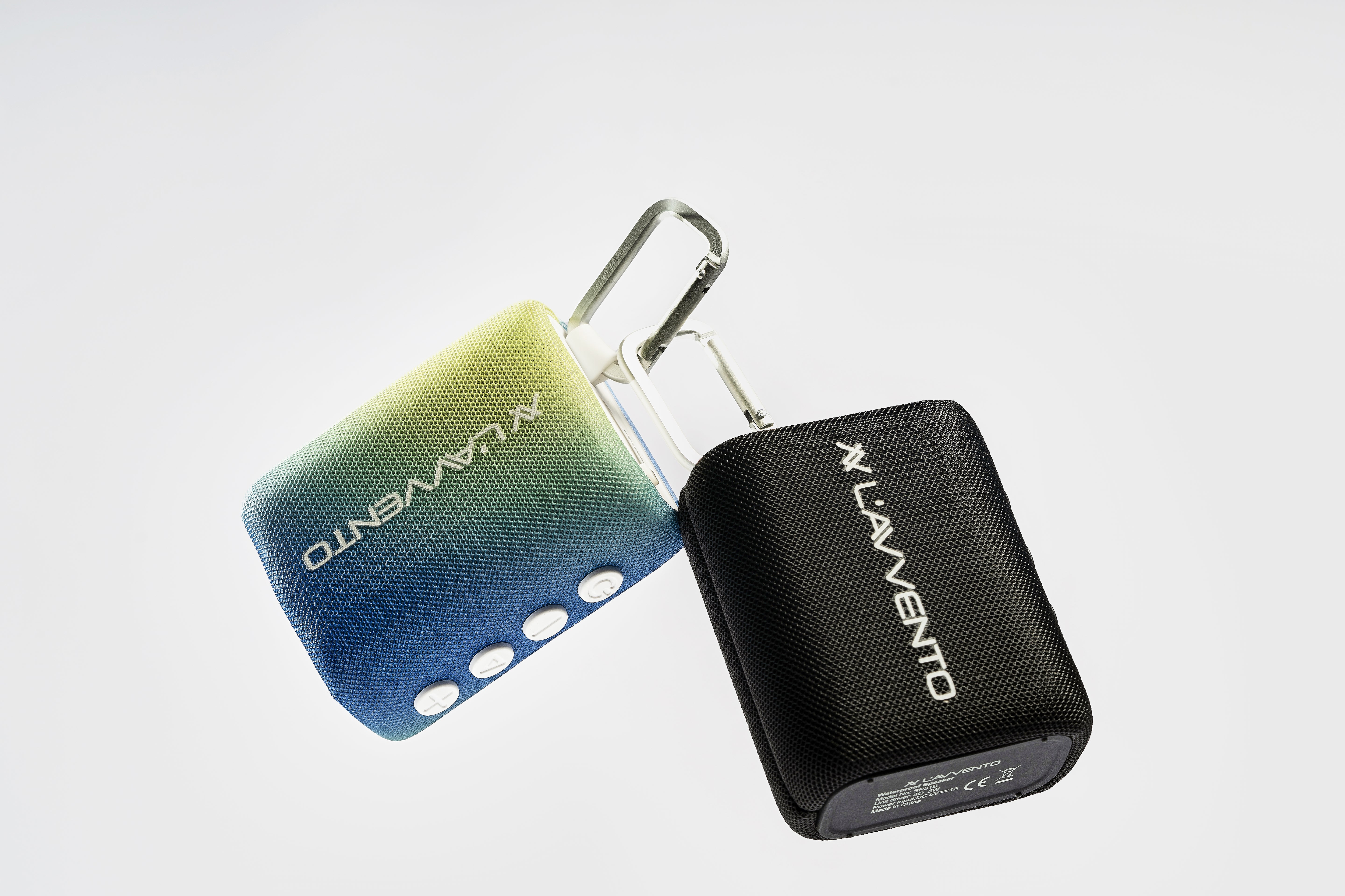 L'avvento Waterproof Speaker IPX7, 5.5W, 1500mAh, TWS, Voice Assistance, Metal Carabiner, Gradient Blue