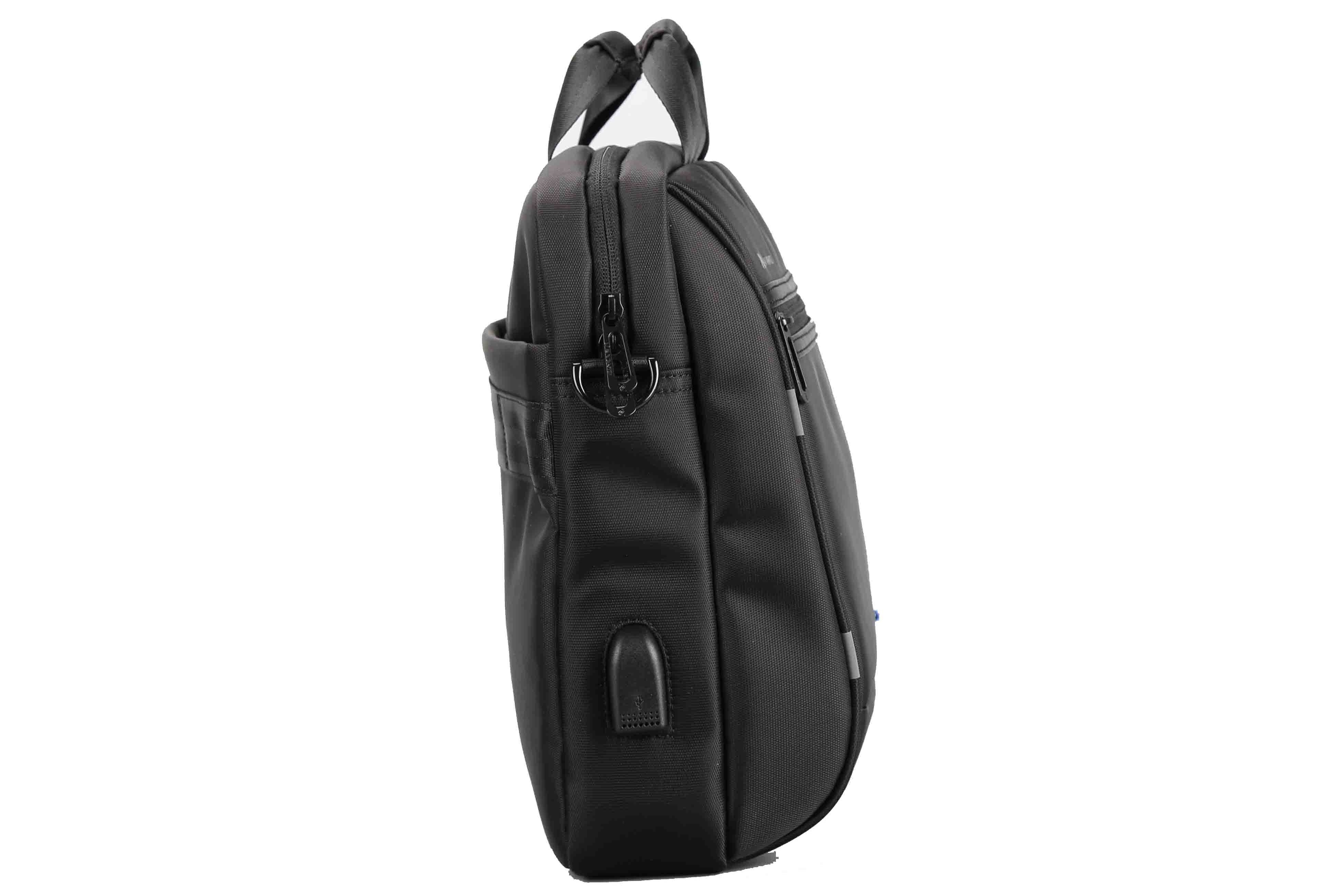 L'avvento Laptop Office Bag, 15.6" Black with L'avvento linning, With two bubble padding at two corner, With Laptop compartment