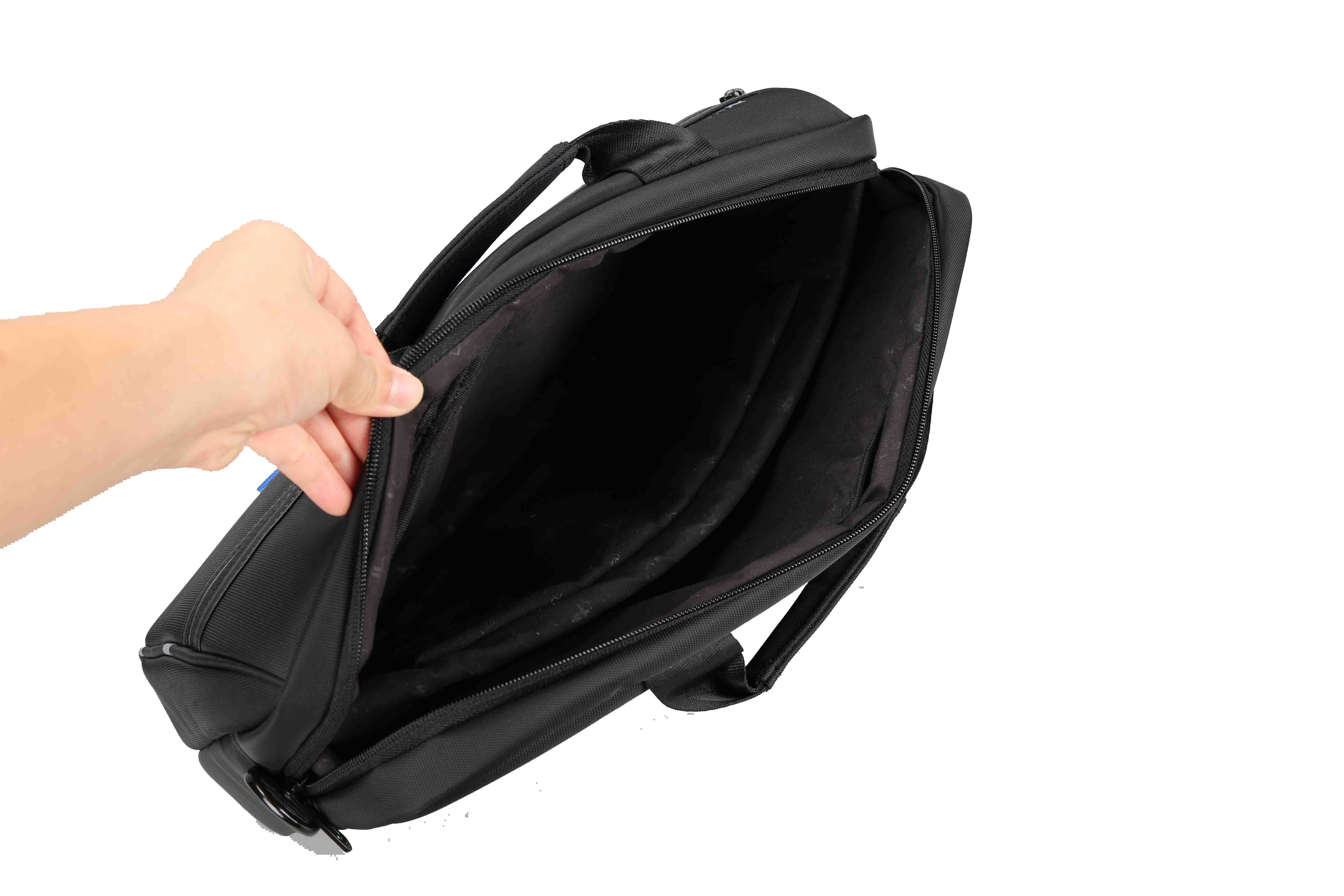 L'avvento Laptop Office Bag, 15.6" Black with L'avvento linning, With two bubble padding at two corner, With Laptop compartment