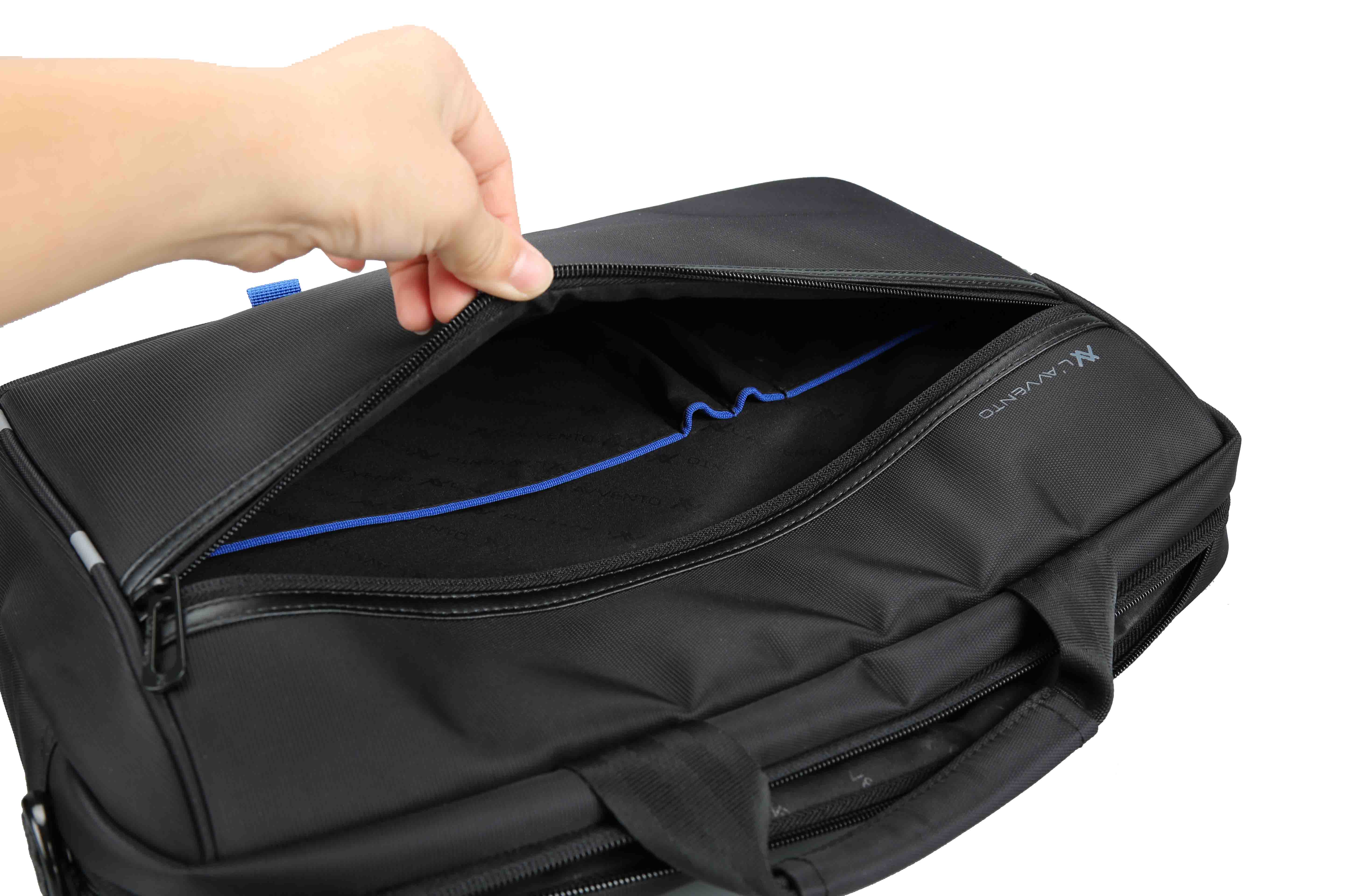 L'avvento Laptop Office Bag, 15.6" Black with L'avvento linning, With two bubble padding at two corner, With Laptop compartment