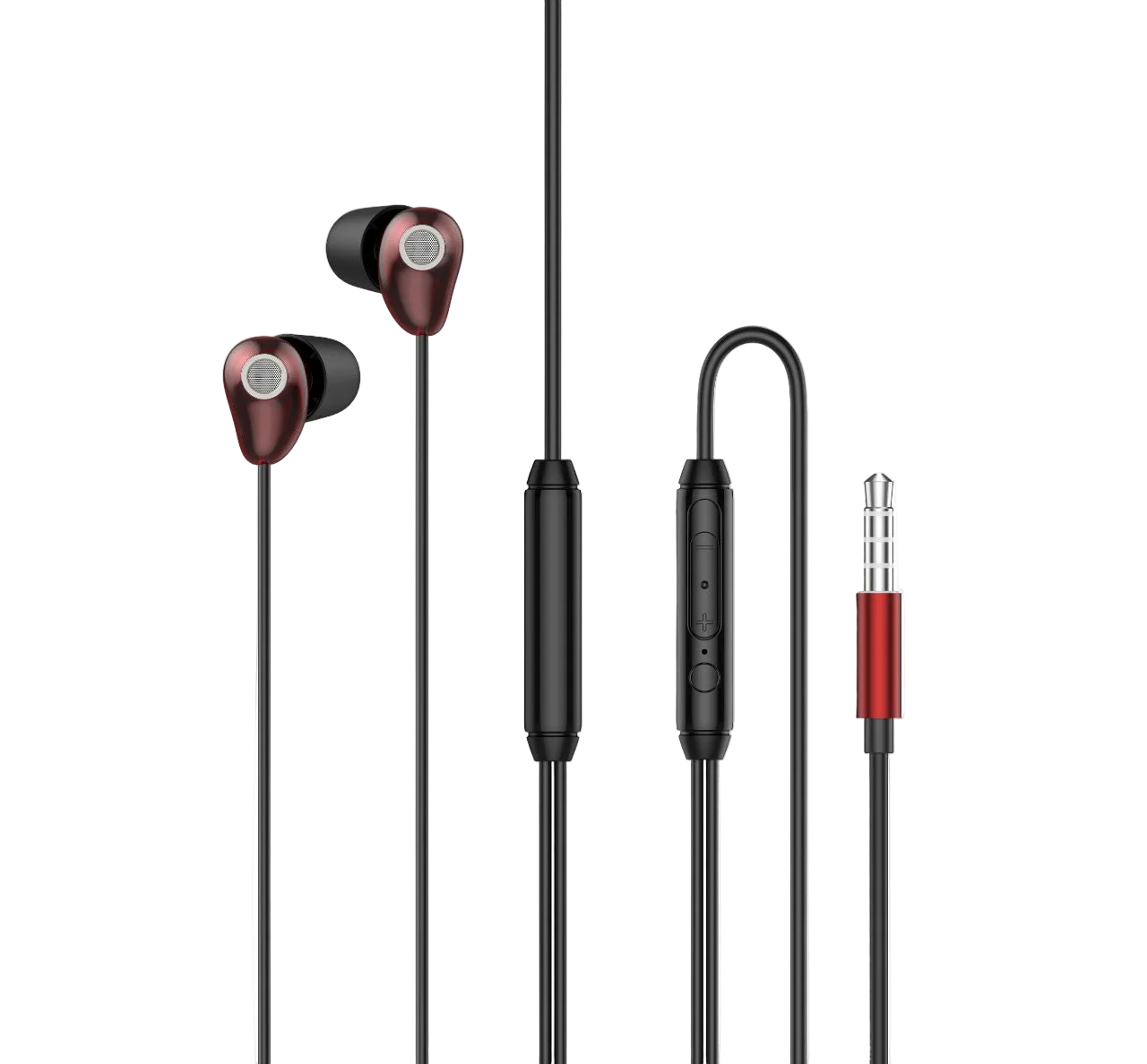 L'avvento Sleeping earphone with Mic, 3.5mm, with Volume Control Red