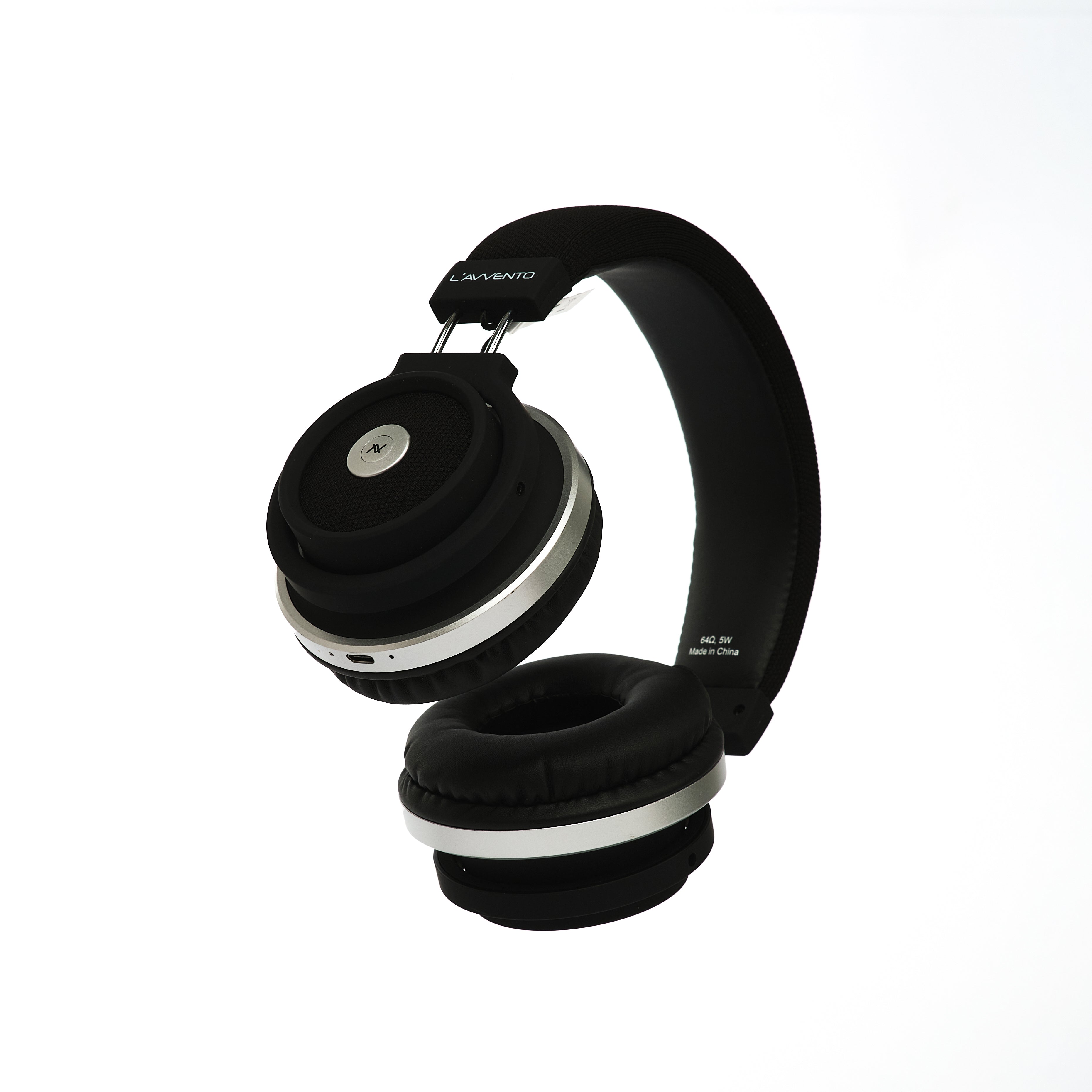 L'avvento Wireless Headphone, Bluetooth 5.0 Headphone,With Metal band and 40mm Speaker size, Padded Leather headband And PU earmuffs. Black