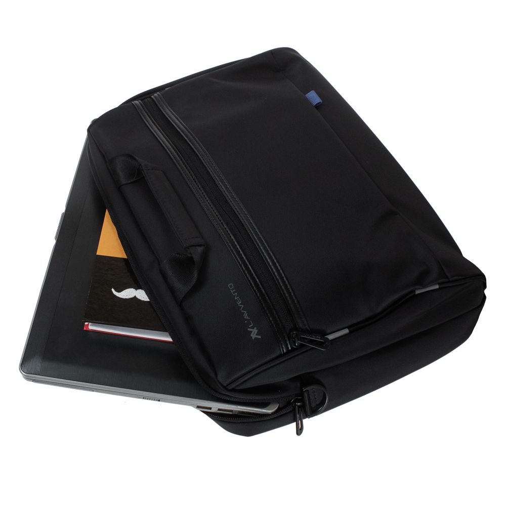 L'avvento Laptop Office Bag, 15.6" Black with L'avvento linning, With two bubble padding at two corner, With Laptop compartment