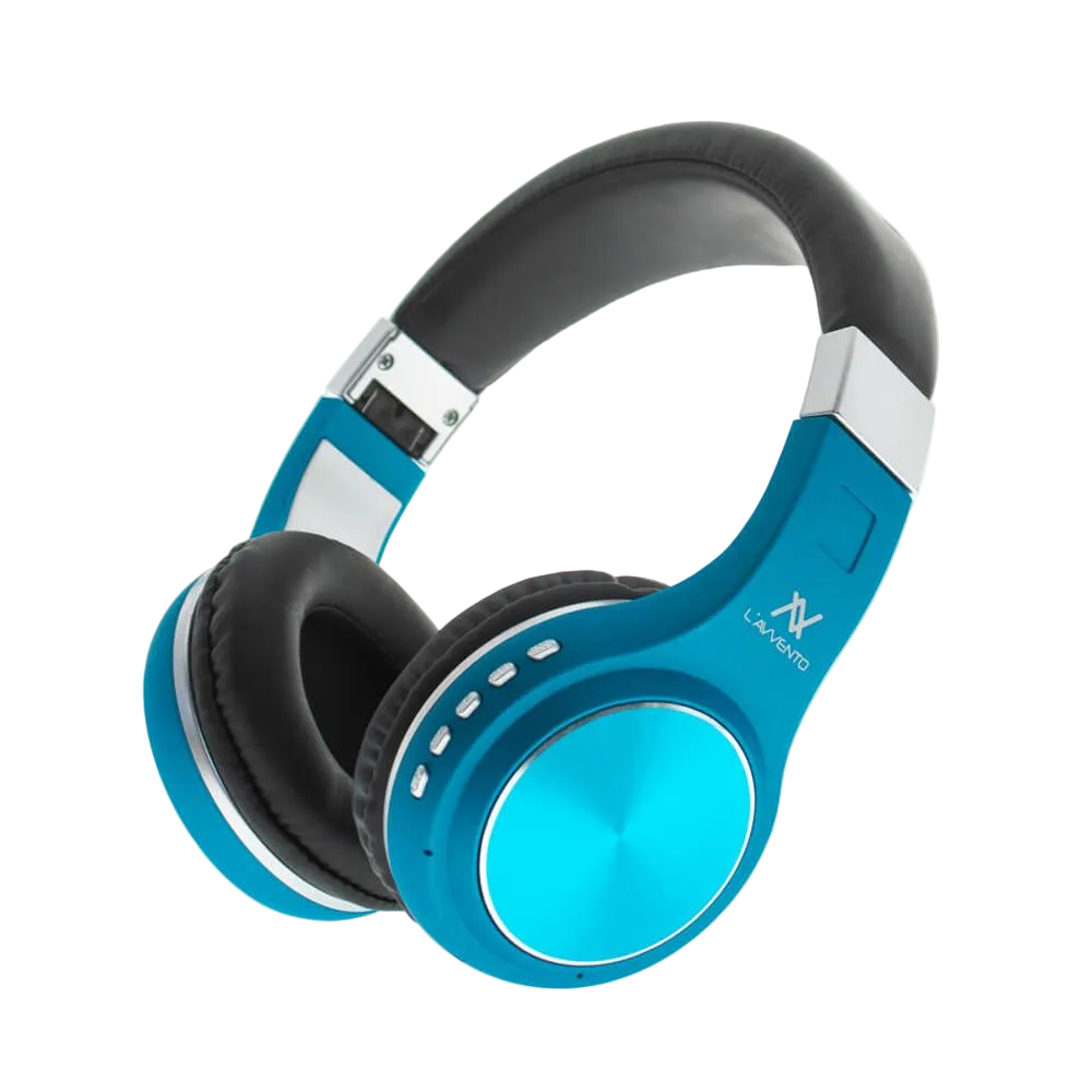 L'avvento Folding Bluetooth Headphone ,Stereo High Quality BT , With 40mm Speaker Driver With Microphone- Blue Color