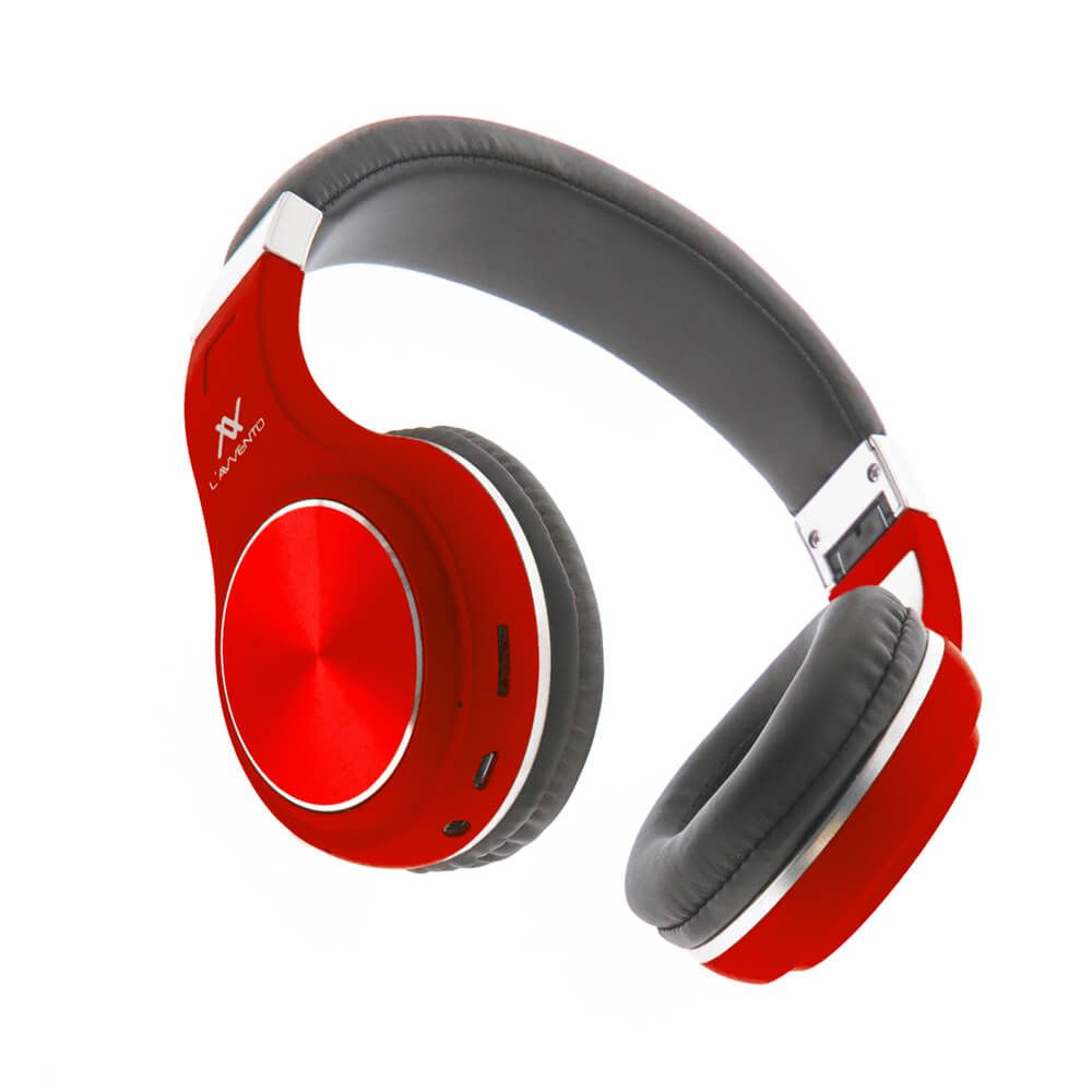 L'avvento Folding Bluetooth Headphone ,Stereo High Quality BT , With 40mm Speaker Driver With Microphone- Red Color