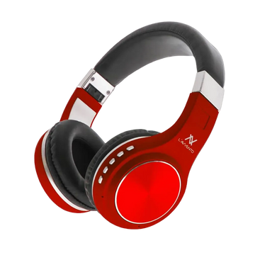 L'avvento Folding Bluetooth Headphone ,Stereo High Quality BT , With 40mm Speaker Driver With Microphone- Red Color