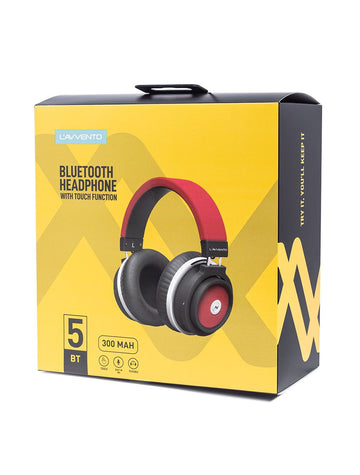 L'avvento Wireless Headphone, Bluetooth 5.0 Headphone,With Metal band and 40mm Speaker size, Padded Leather headband And PU earmuffs. Red