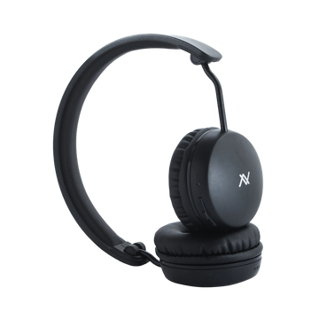 L'avvento - Bluetooth Fordable Headphone with Rounded Metal Band Black Color Super Base