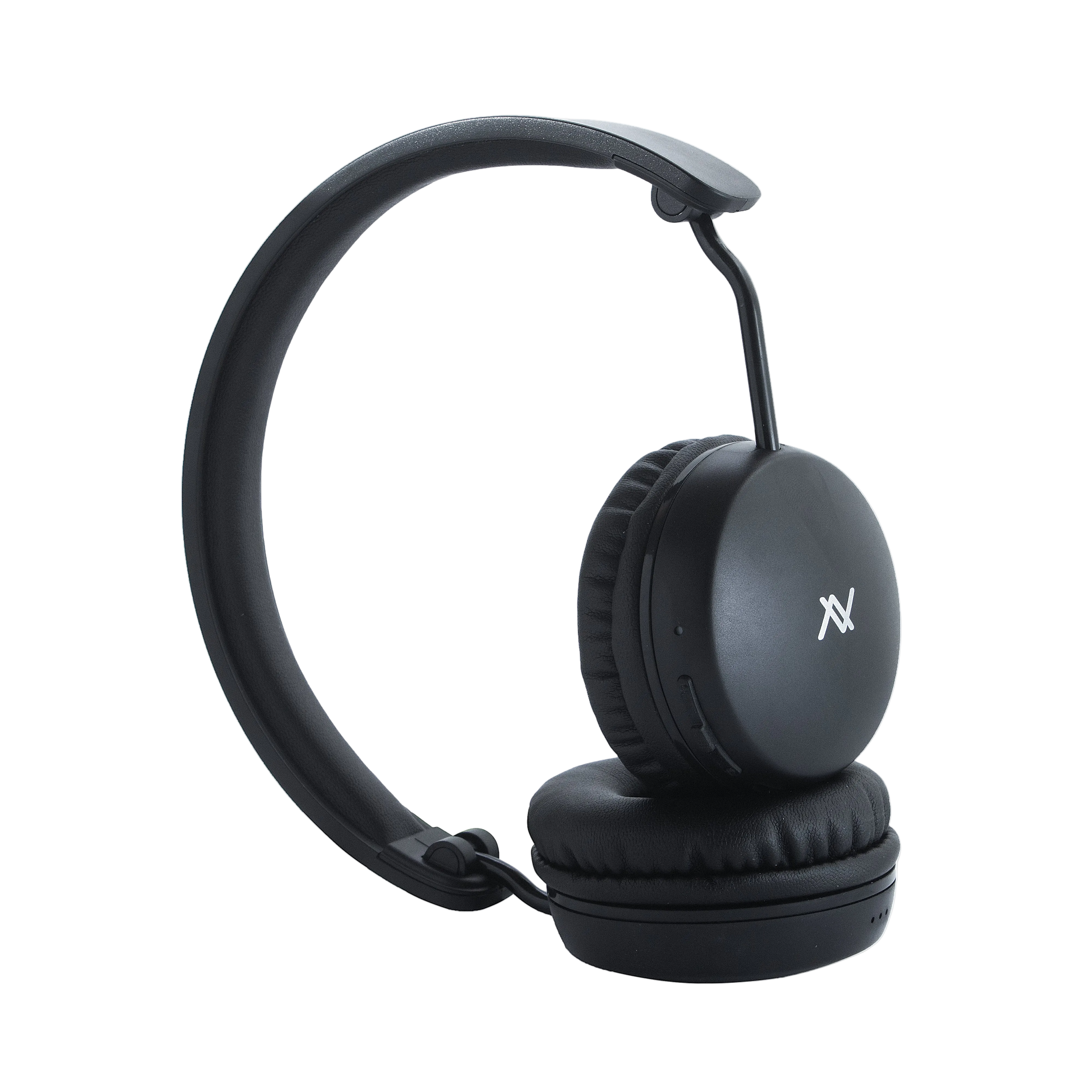 L'avvento - Bluetooth Fordable Headphone with Rounded Metal Band Black Color Super Base