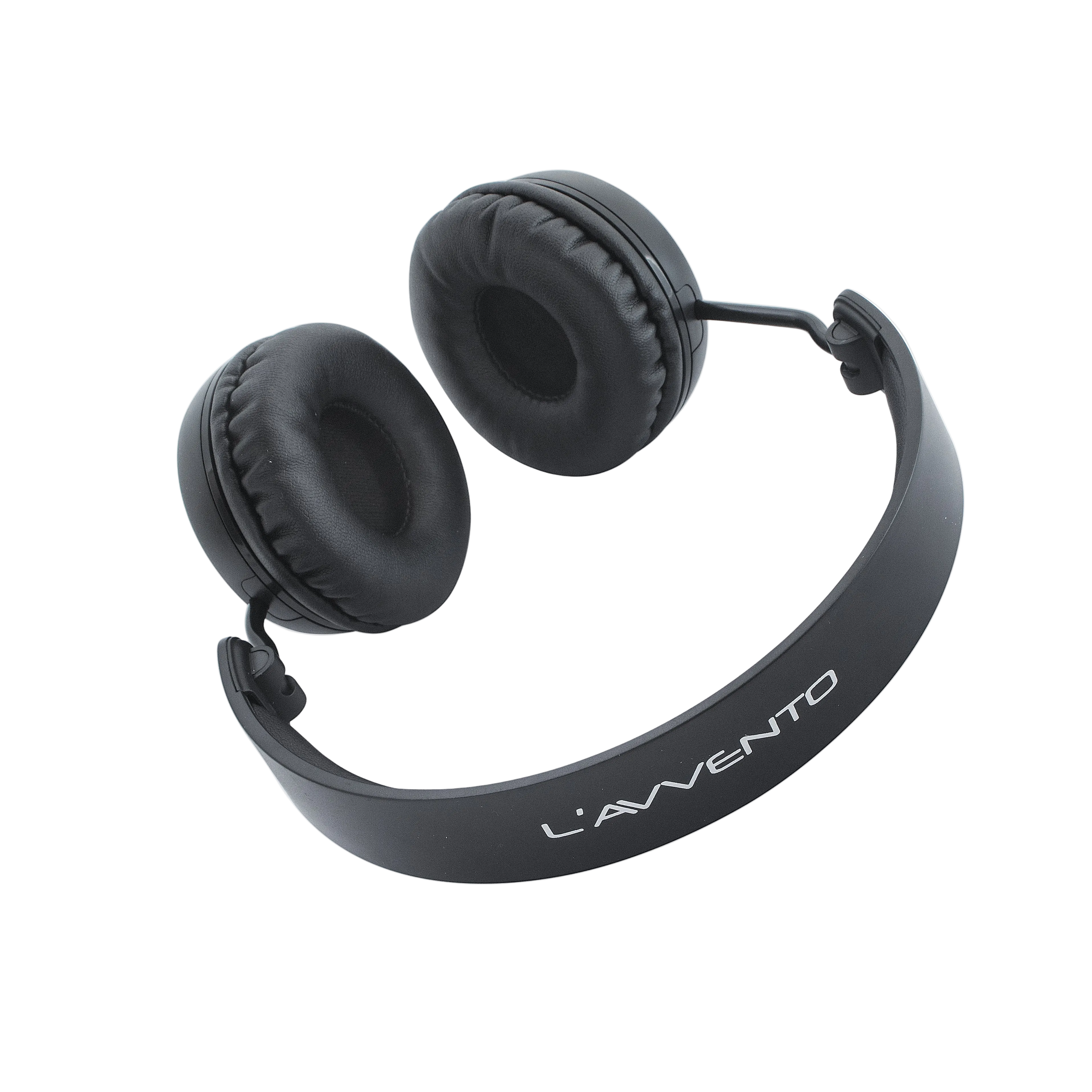 L'avvento - Bluetooth Fordable Headphone with Rounded Metal Band Black Color Super Base