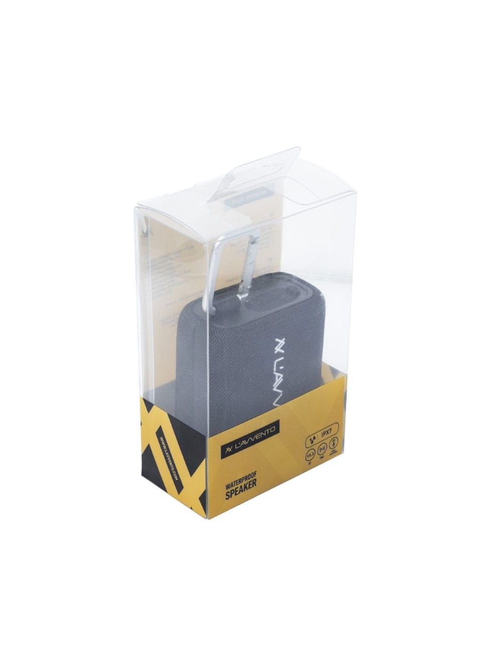 L'avvento Waterproof Speaker IPX7, 5.5W, 1500mAh, TWS, Voice Assistance, Metal Carabiner, Black