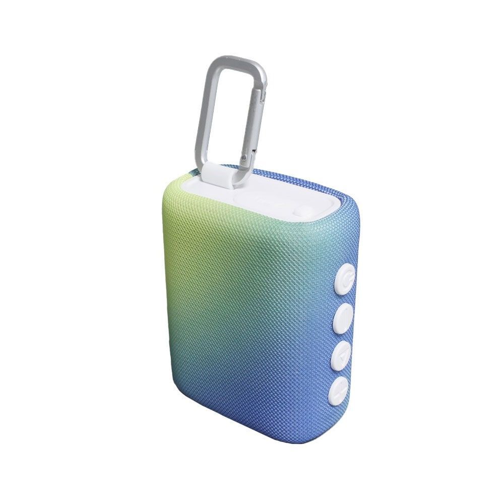 L'avvento Waterproof Speaker IPX7, 5.5W, 1500mAh, TWS, Voice Assistance, Metal Carabiner, Gradient Blue