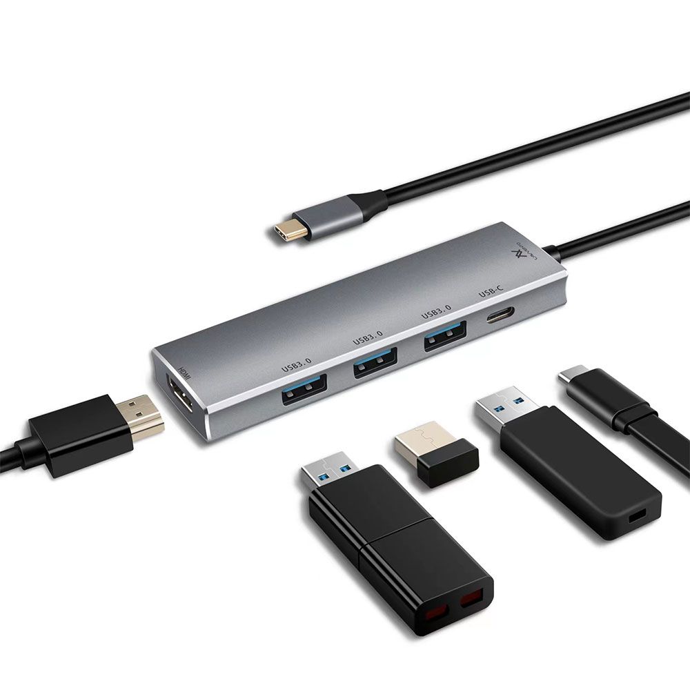 L'avvento Type-C Hub 5in 1, 3 USB 3.0, HDMI 4K, 87W PD Power Output