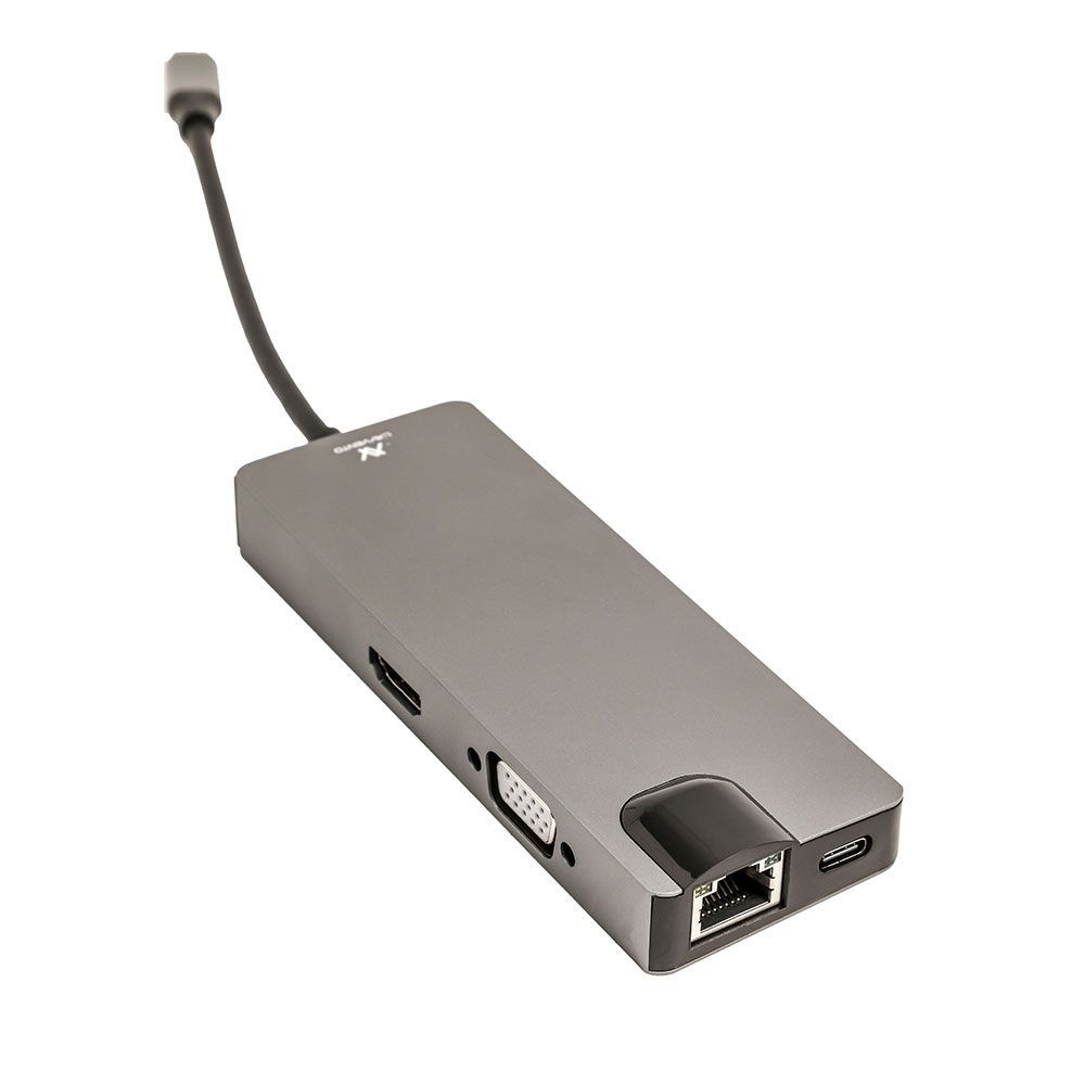 L'avvento Type-C Hub 8in 1, 2 USB 3.0, HDMI 4K, VGA, TF Card, RJ45, 87W PD Power Output